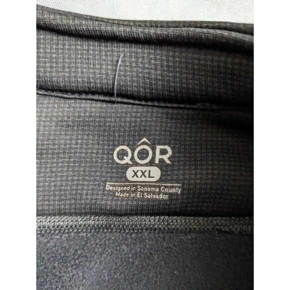 QOR Sweatshirt Gray Running 1/2 Zip Polyester Stretch Thumbhole Mens Size XXL - Picture 5 of 11